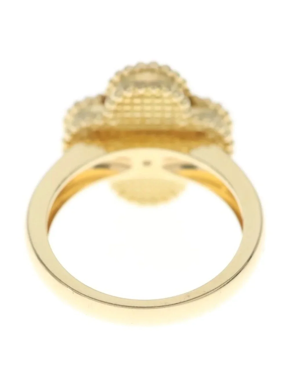 Van Cleef & Arpels Vintage Alhambra Onyx Diamond Ring Yellow Gold Black